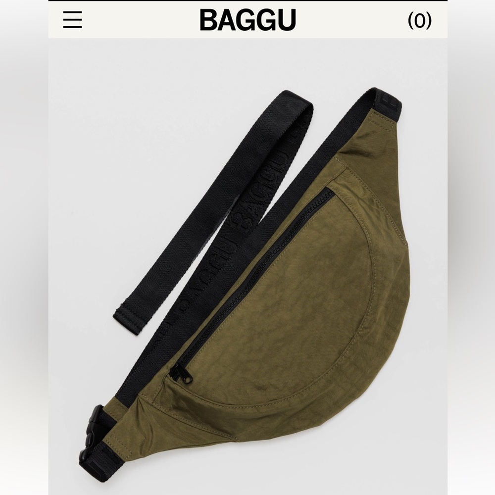 Baggu Crescent Fanny Pack Crossbody Bag in Bay Laurel , Like New